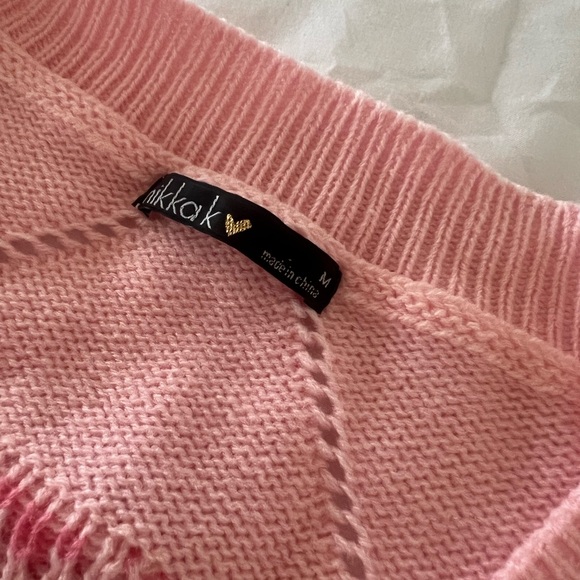 Pink Red Heart Cardigan Button Down Sweater Womens M perfect for Valentine’s Day - Picture 5 of 5